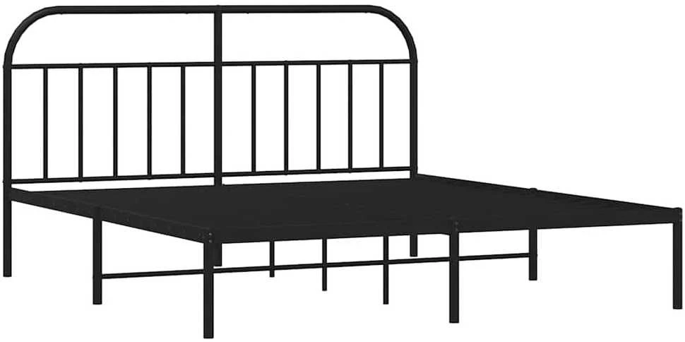 Lova Metalinis lovos rėmas su galvūgaliu, juodos spalvos, 183x213cm