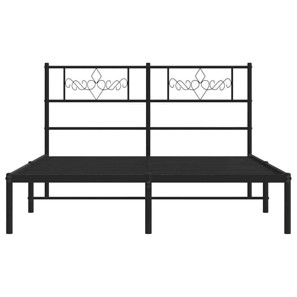 Lova Metalinis lovos rėmas su galvūgaliu, juodos spalvos, 135x190cm