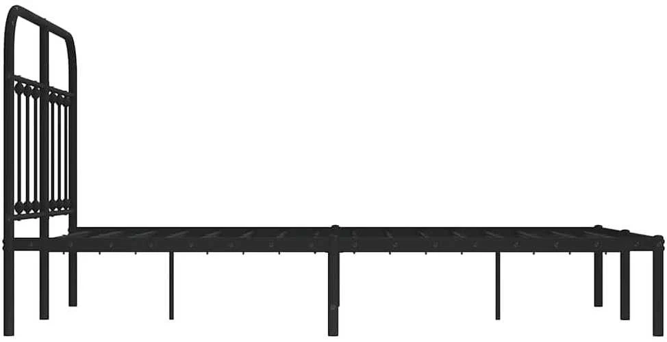 Lova Metalinis lovos rėmas su galvūgaliu, juodos spalvos, 120x190 cm