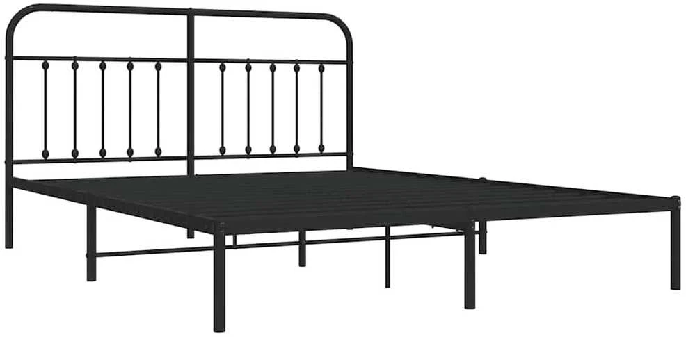 Lova Metalinis lovos rėmas su galvūgaliu, juodos spalvos, 183x213cm