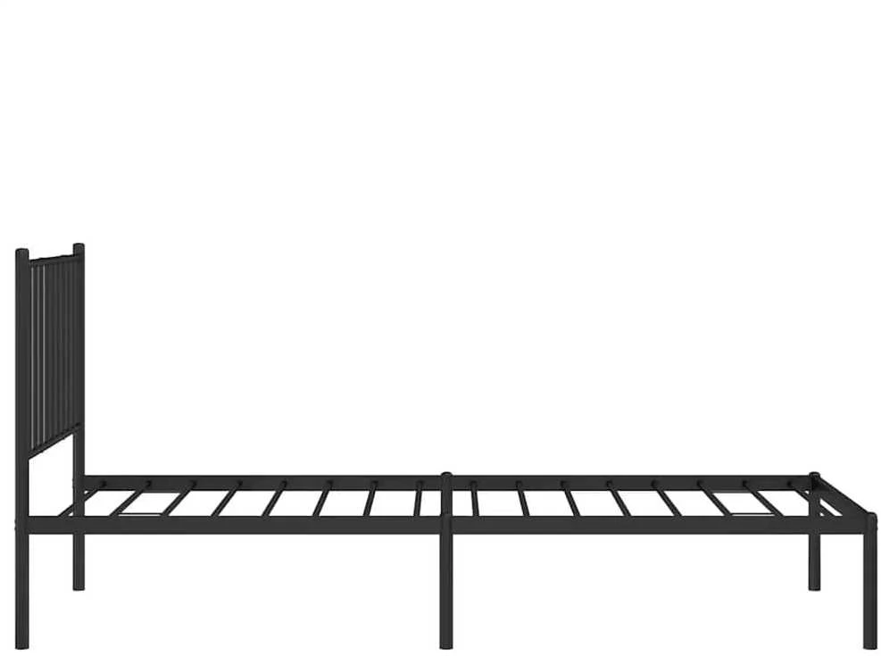 Metalinis lovos rėmas su galvūgaliu, juodos spalvos, 75x190cm