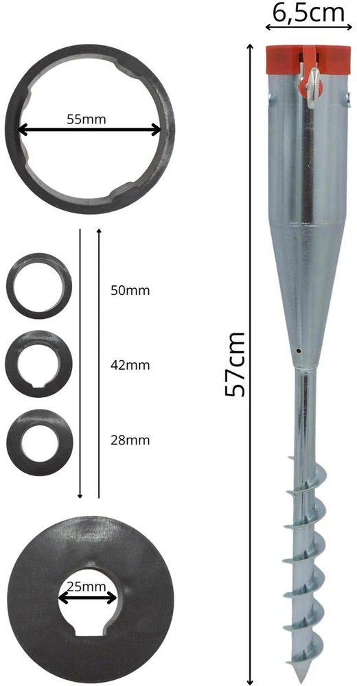 Redcliffs Į žemę įsukamas skėčio stovas metalinas 57 cm
