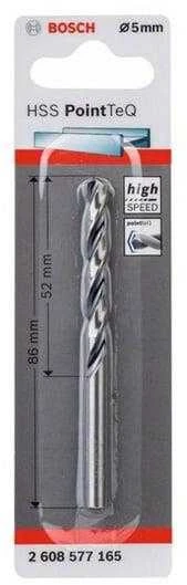 Bosch PointTeQ grąžtas metalui 5 x 52 x 86 mm , 1 vnt.