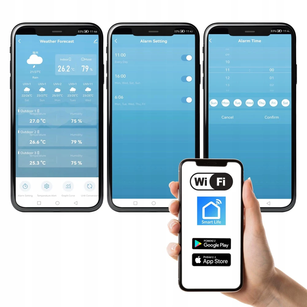 Nezatříděno Meteorologinė stotelė METEO SP401 su Wi-Fi, laikrodžiu ir orų prognoze