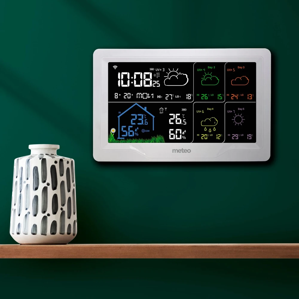 Nezatříděno Meteorologinė stotelė METEO SP401 su Wi-Fi, laikrodžiu ir orų prognoze