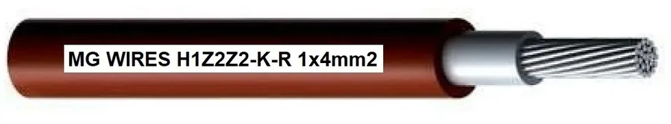 MG0 fotovoltinis kabelis // MG Wires // 1x4mm2, 0.6/1kV raudonas H1Z2Z2-K-R-4mm2 RD, 50m pakuotė