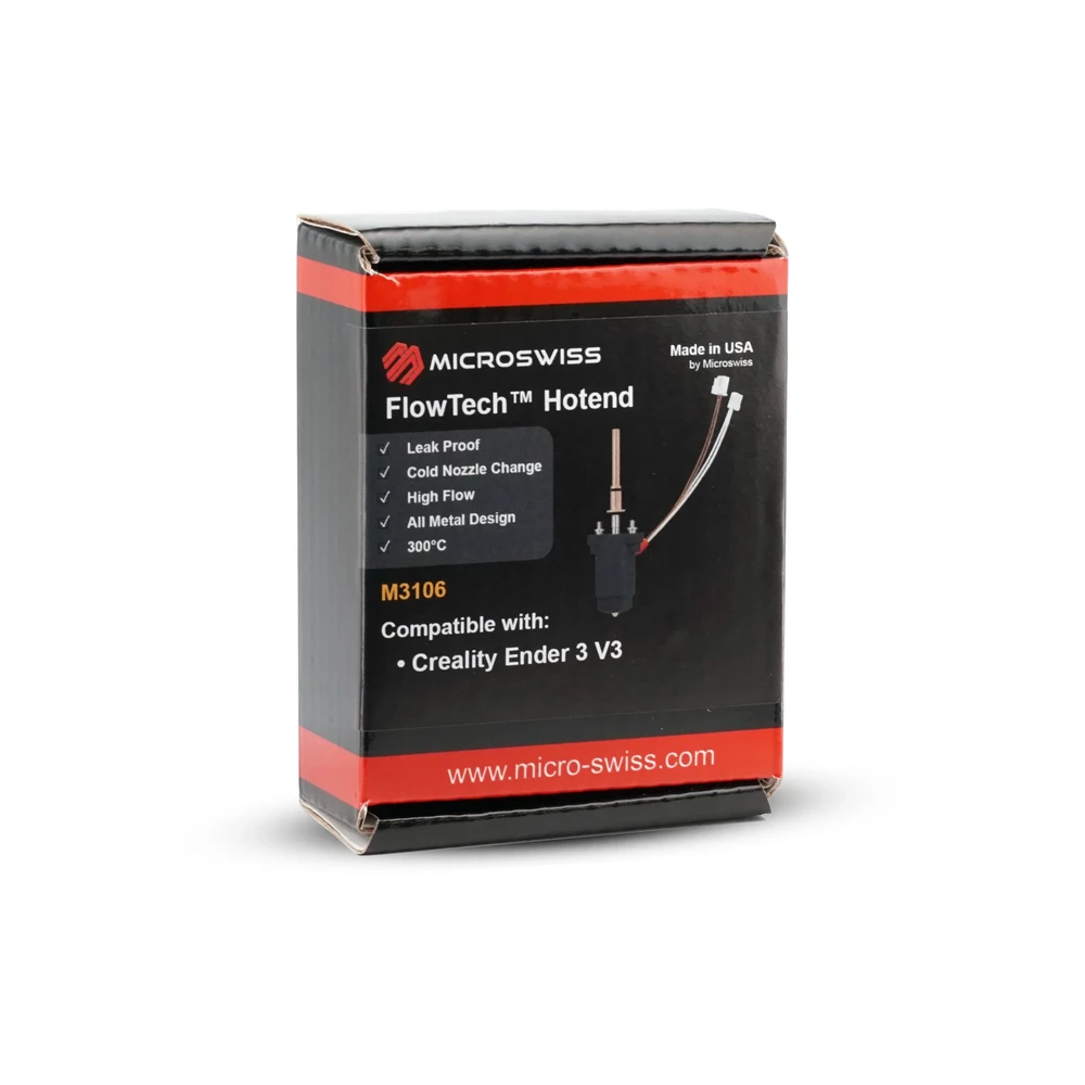 Microswiss Micro Swiss FlowTech™ karšto antgalio galvutė, skirta Creality Ender 3 V3 / Ender 3 V3 Plus 3D spausdintuvams