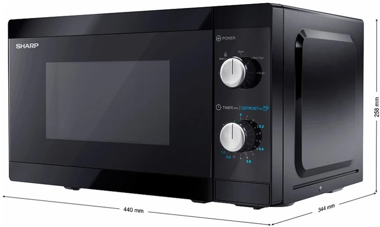 Mikrobangų krosnelė Sharp YC-MS01E-B 20L, 800W, Juoda