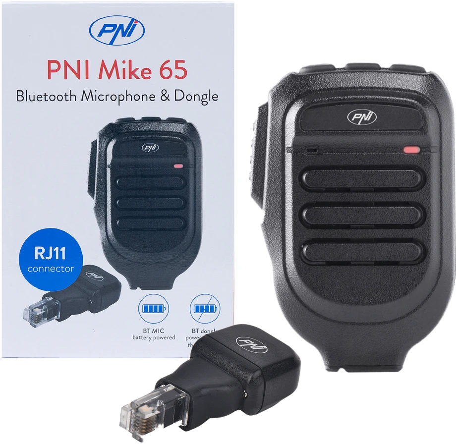 Mikrofonas ir „Bluetooth“ adapteris PNI Mike 65, dviejų kanalų, suderinamas su PNI HP 6500, PNI HP 7120