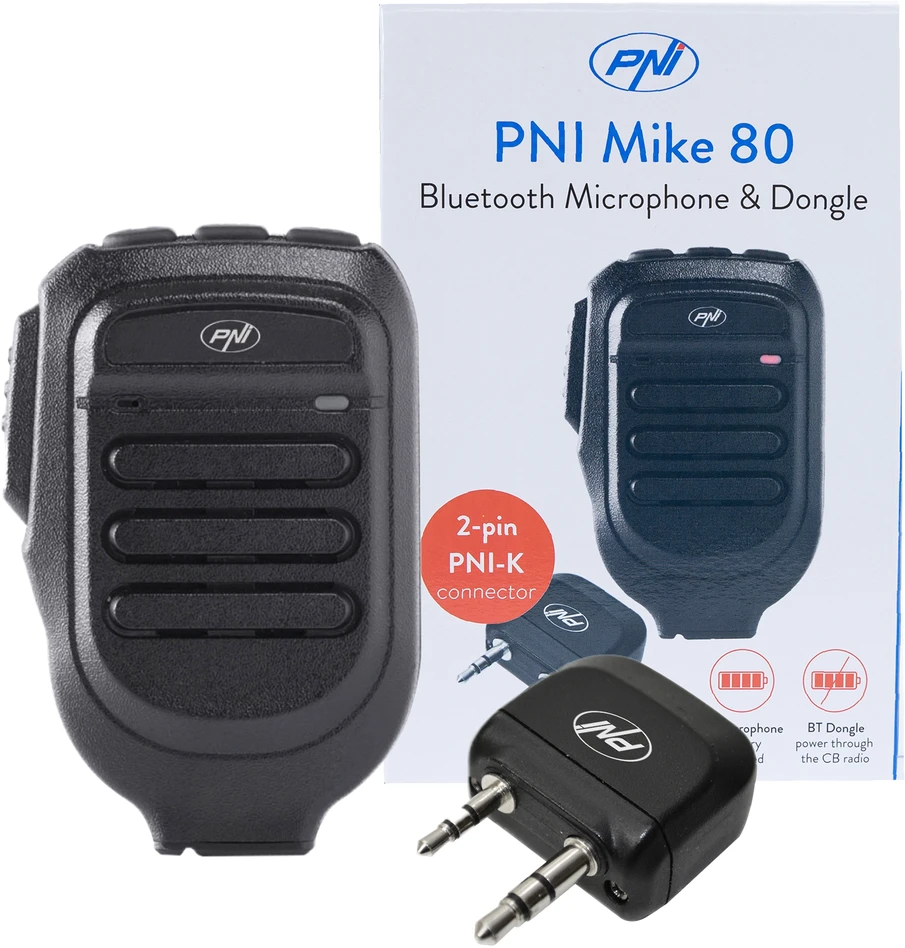 Mikrofonas ir „Bluetooth“ adapteris PNI Mike 80, dviejų kanalų, suderinamas su PNI HP 8001L
