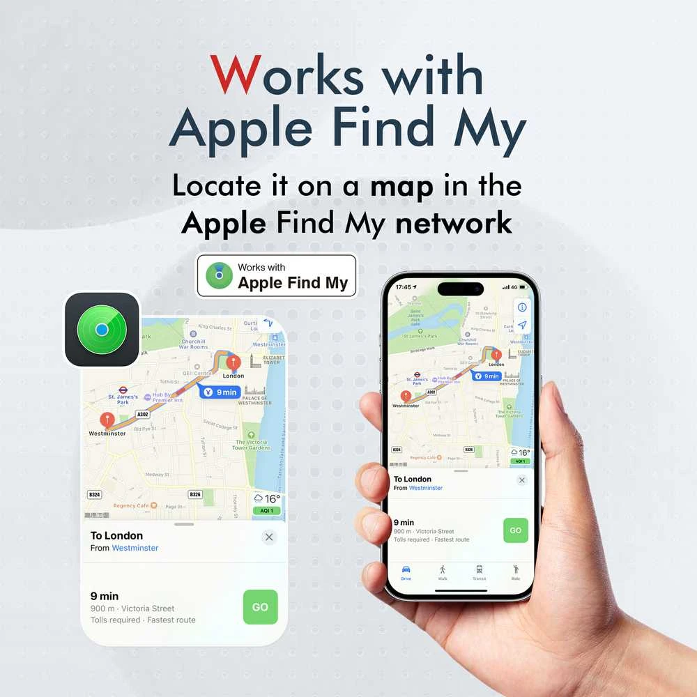MiLi GPS Bluetooth MiLock Tracker HD-P16-L (tik Apple) bagažo užraktas juodos spalvos
