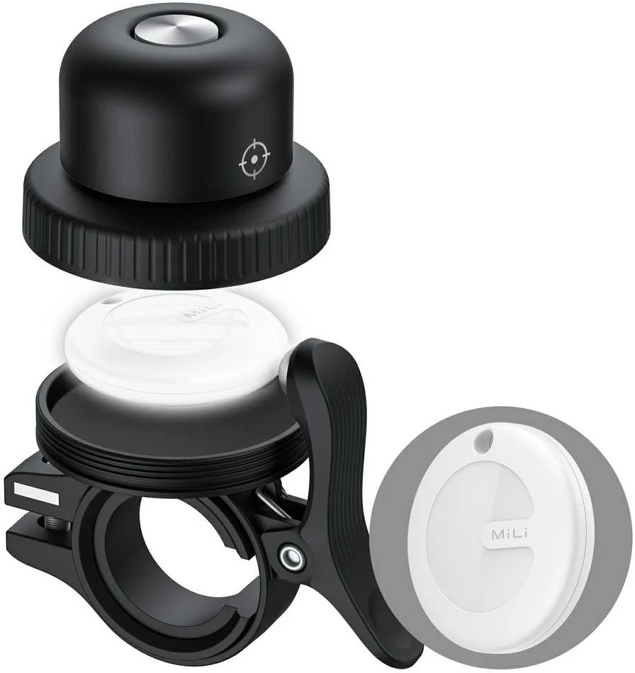 MiLi GPS Bluetooth MiTag Tracker HD-P16-B Android + bike bell juodos spalvos
