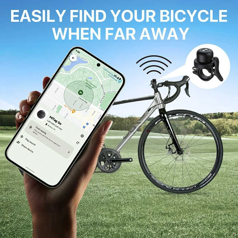 MiLi GPS Bluetooth MiTag Tracker HD-P16-B Android + bike bell juodos spalvos