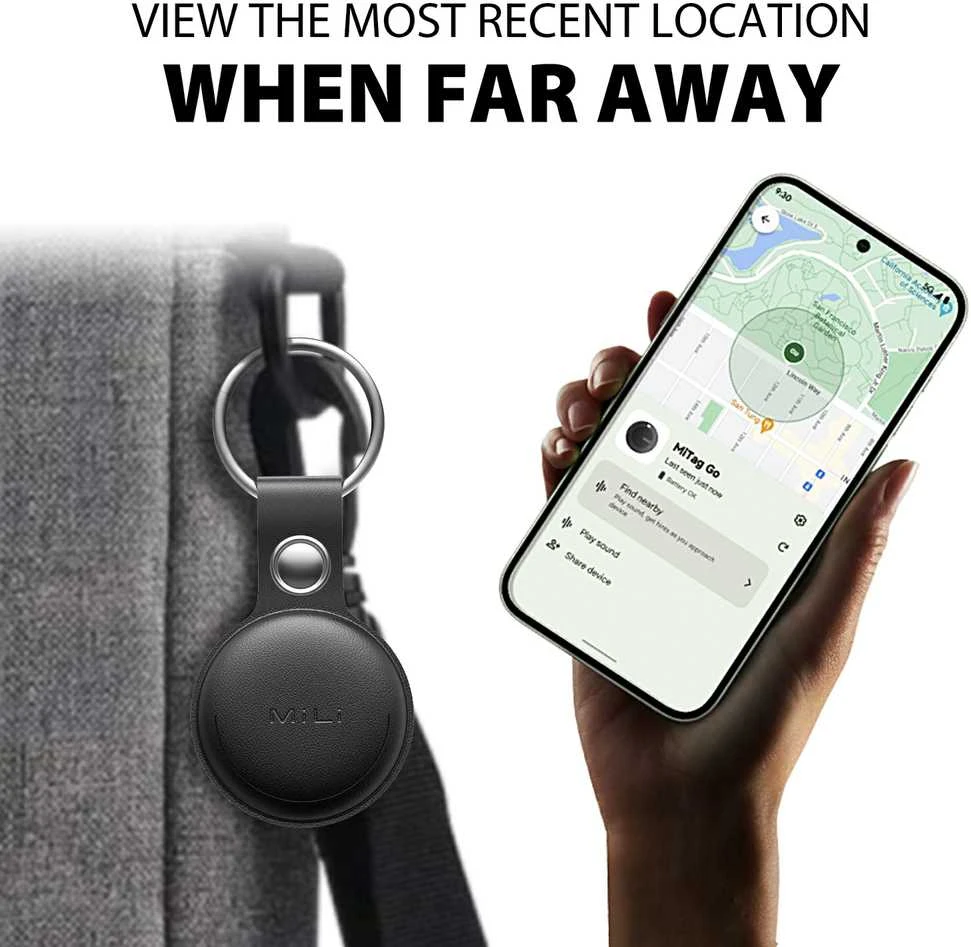 MiLi GPS Bluetooth MiTag Tracker HD-P16 Android + keyring juodos spalvos