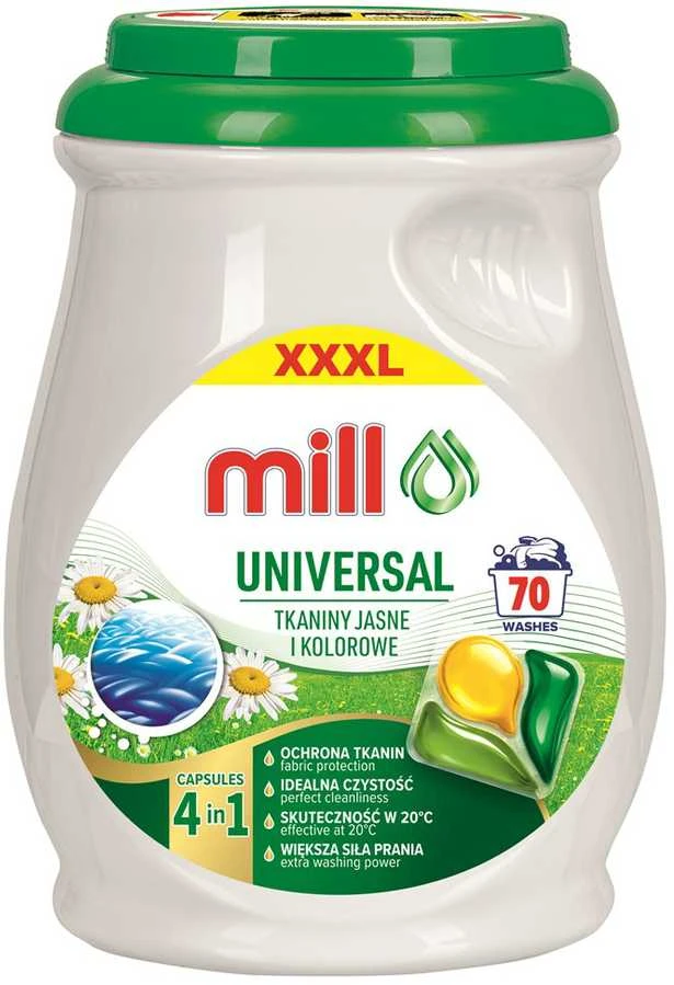 Madonis MILL PROFESSIONAL 3-chamber universal laundry capsules, 70 pcs.