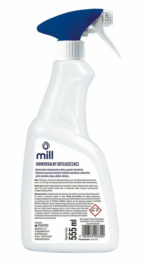 Madonis Universalus riebalų šalinimo skystis „Mill Clean“ nuo riebalų dėmių, 555 ml