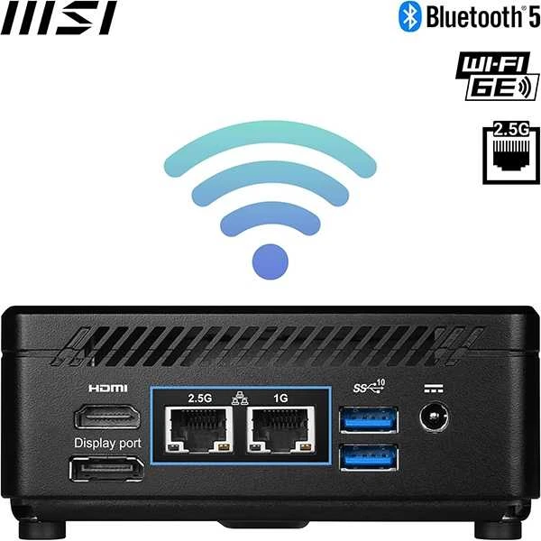 MSI Cubi 5 12M-001BEU Intel Core i7-1255U Max 64GB RAM M.2 2.5" be HDD Integruota grafika Oro aušinimas 2YW