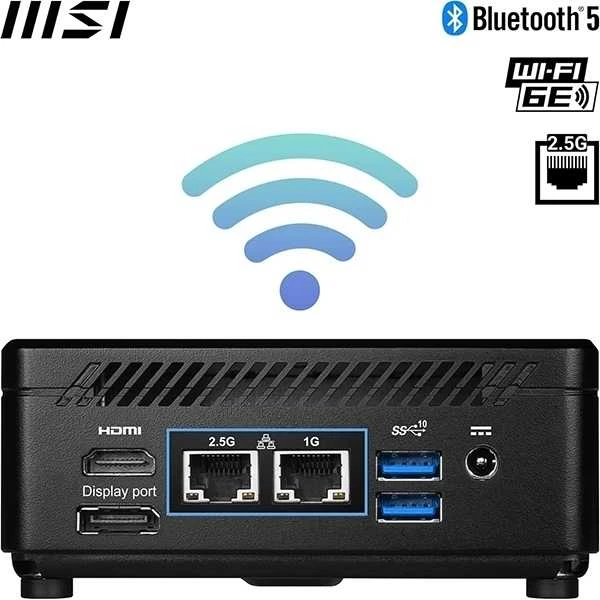 Mini desktop PC MSI Cubi 5 12M-407BEU barebone i3 / WiFi 6E + BT 5.3 / 1Gbps + 2.5Gbps / juodos spalvos