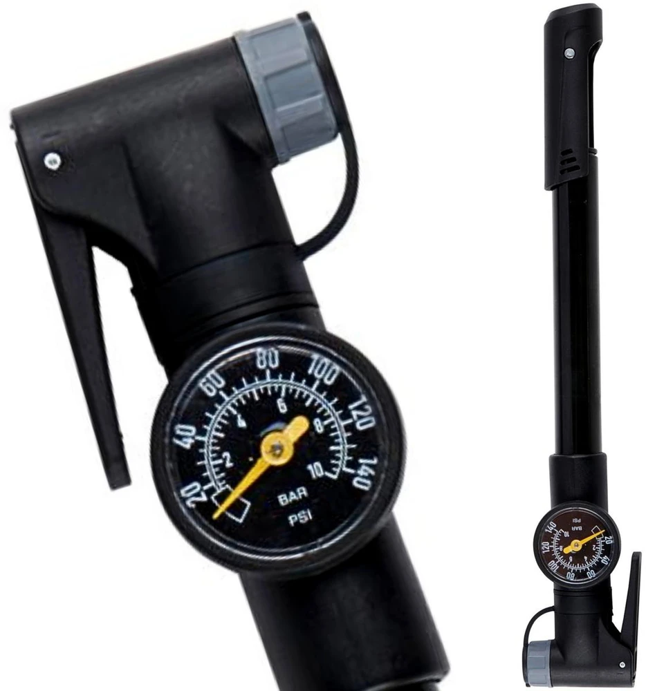 MINI DVIRAČIO POMPA SU MANOMETRU 120psi (8bar) JUODA DUNLOP 434285