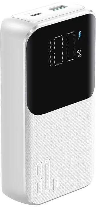 Mini power bank su integruotu kabeliss Joyroom JR-PBC06 30W 10000mAh – baltos spalvos