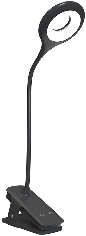 Mini Wozinsky belaidė LED skaitymo lempa su segtuku + USB-C laidas – Juodas