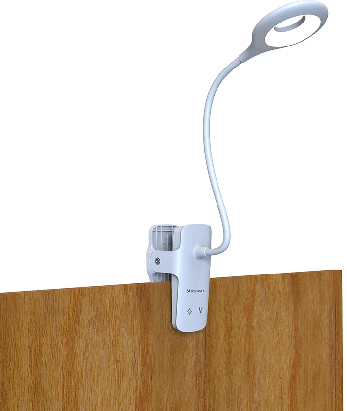„Mini Wozinsky“ belaidė LED skaitymo lempa su segtuku + USB-C laidu – „Baltas“