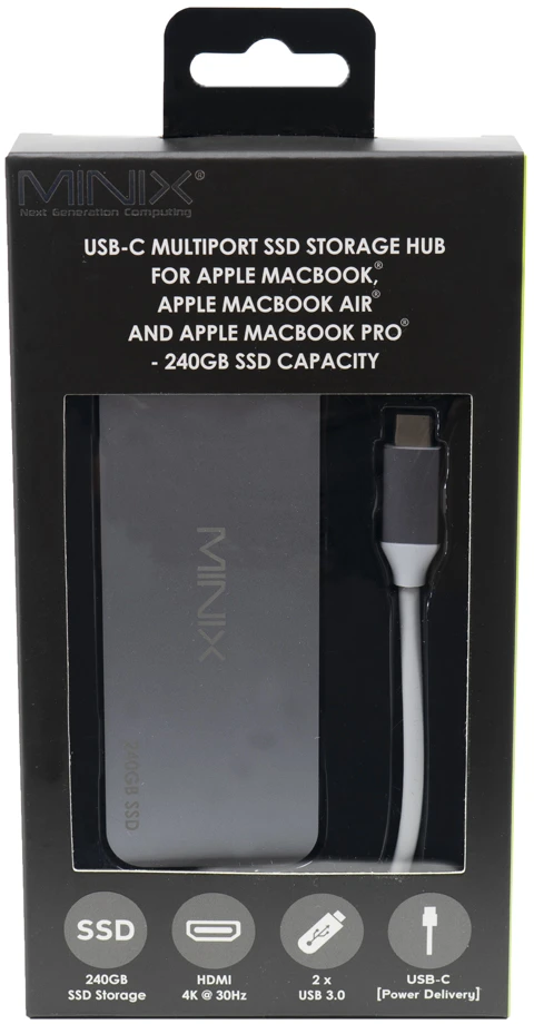 Minix NEO-S2GR USB-C mini jungties adapteris su 240 GB kietuoju disku (SSD), HDMI, USB Type-C, 2 x USB3.0