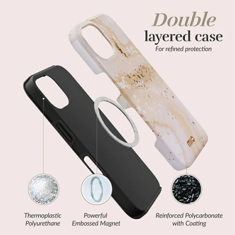 Dėklas MIO Gold Marble Magsafe Compatible for iPhone 17