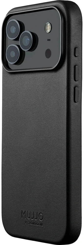 Mujjo Odinis dėklas - etui skórzane do iPhone 17 Pro Max kompatybilne su MagSafe (juodas)