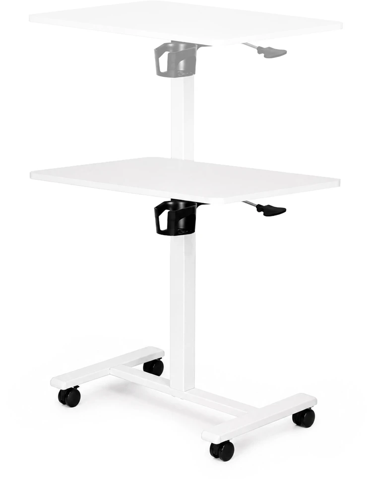 Baltas mobilus reguliuojamo aukščio stalas 70x48 cm ModernHome