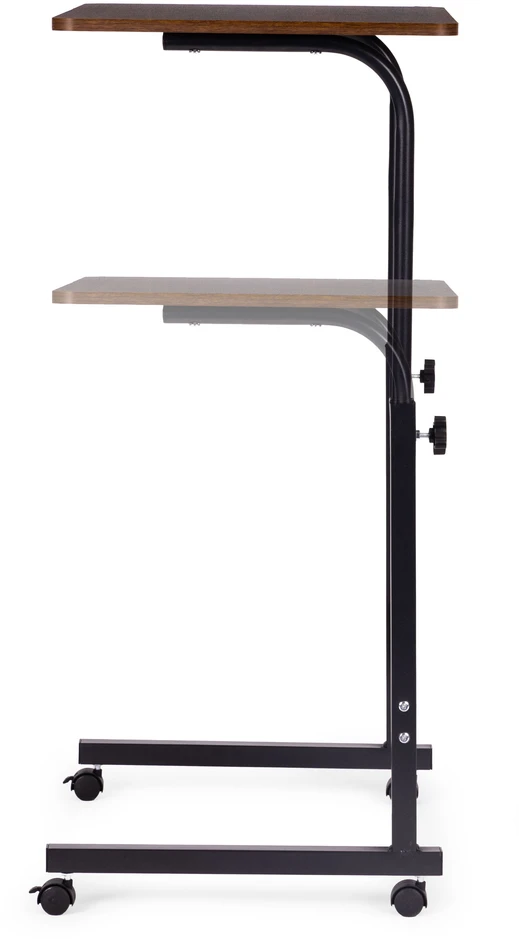 Mobile laptop table – side desk for armchair and sofa in dark walnut finish, ModernHome