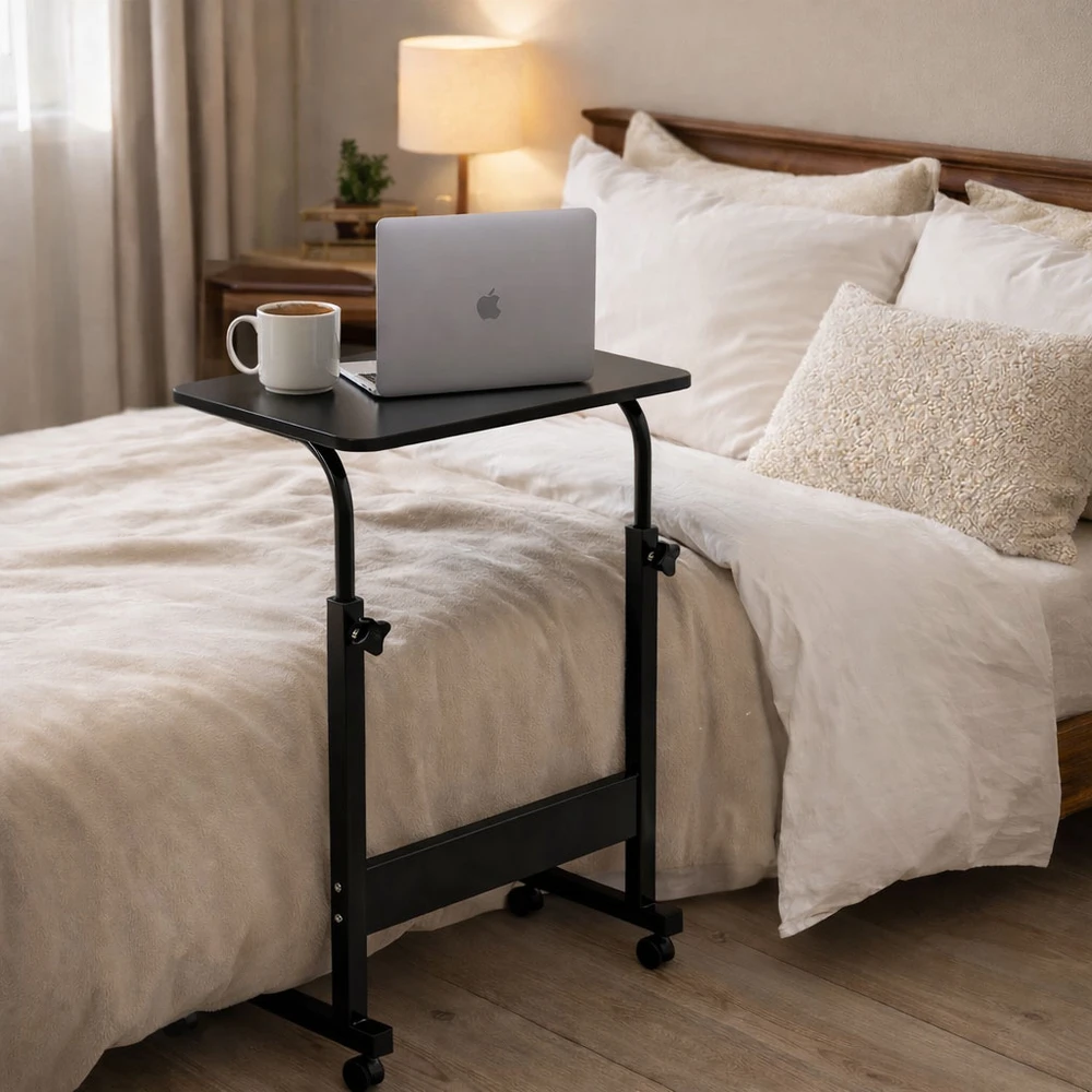 Mobile laptop table – side desk for armchair, juodas, ModernHome