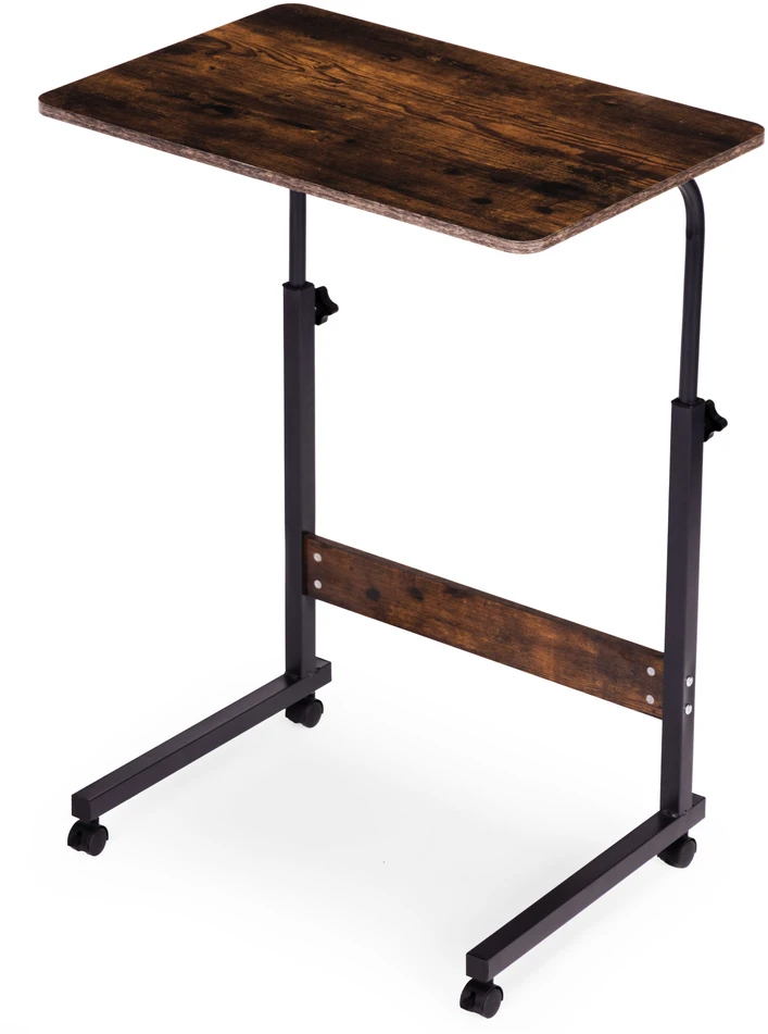 Mobile laptop table – side desk for armchair in aged walnut finish, ModernHome