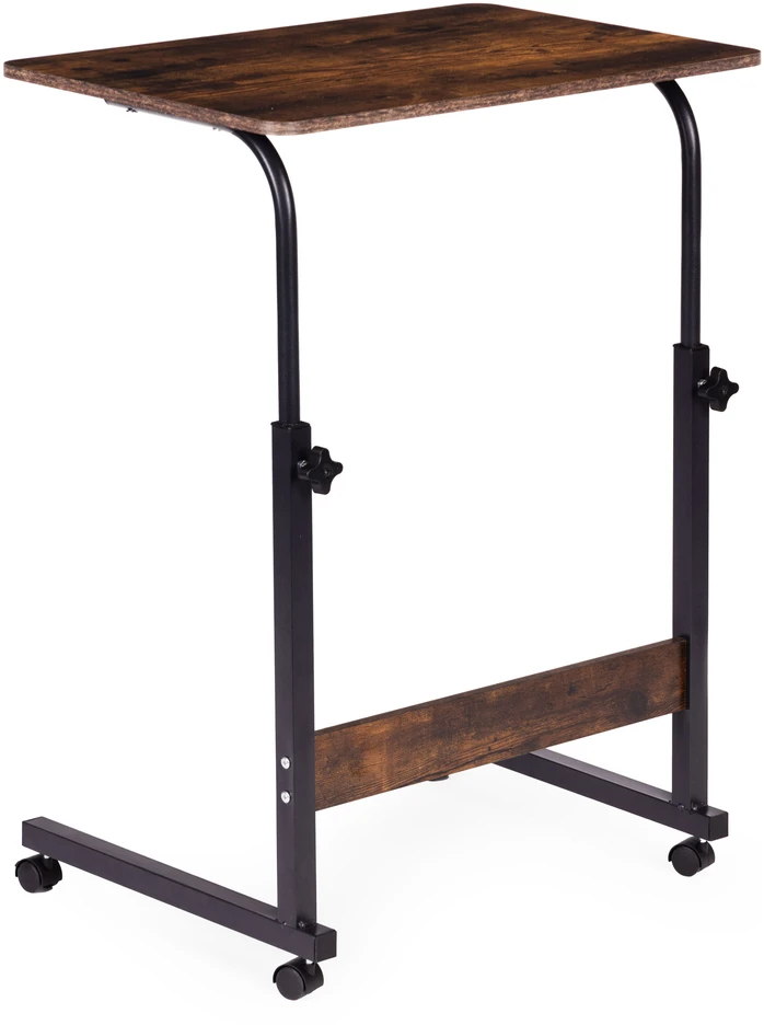 Mobile laptop table – side desk for armchair in aged walnut finish, ModernHome