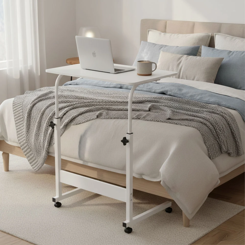 Mobile laptop table – side desk for armchair and sofa in baltos spalvos, ModernHome