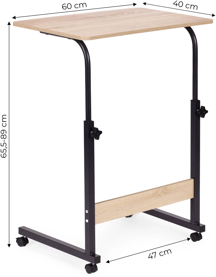 Mobile laptop table – side desk for armchair in light oak color, ModernHomedąb ModernHome