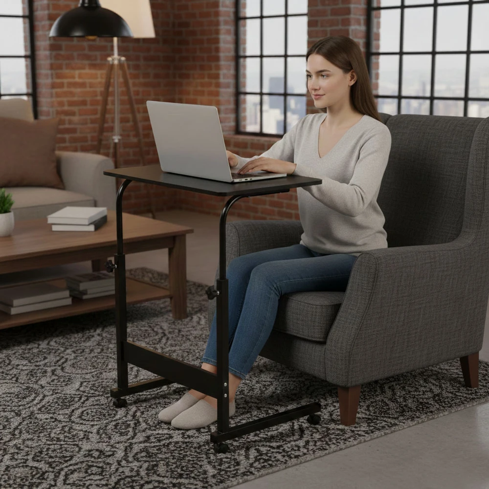 Mobile laptop table – side desk for armchair, juodas, ModernHome