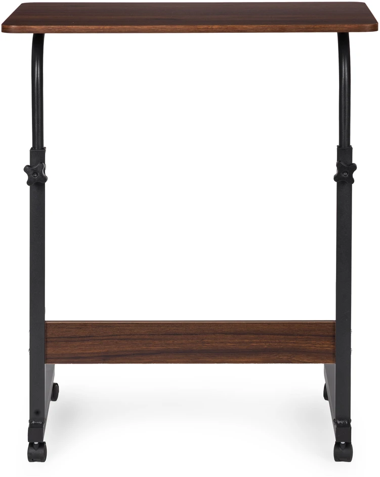 Mobile laptop table – side desk for armchair and sofa in dark walnut finish, ModernHome