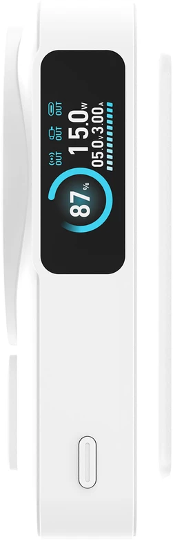 Nezatříděno Mobile Origin 10000 mAh Qi2 TFT Ekranas Semi-solid PowerBank PB19 – USB-C Cable Baltas