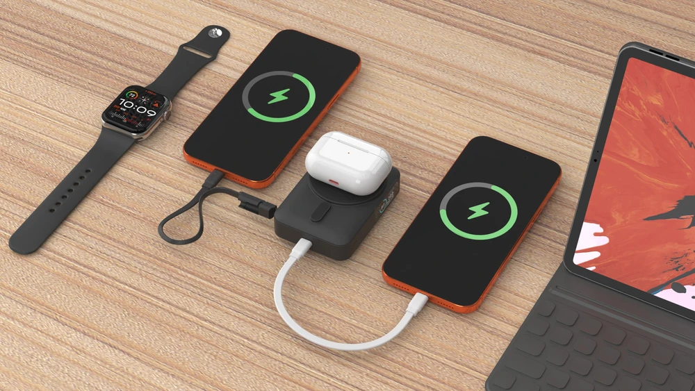 Nezatříděno Mobile Origin 10000 mAh Qi2 TFT Ekranas Semi-solid PowerBank PB19 – USB-C Cable Juodas