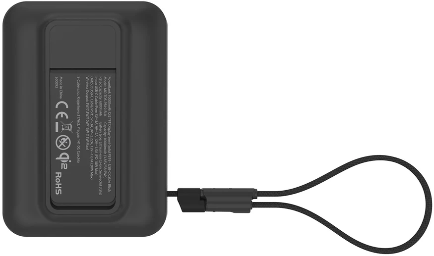 Nezatříděno Mobile Origin 10000 mAh Qi2 TFT Ekranas Semi-solid PowerBank PB19 – USB-C Cable Juodas