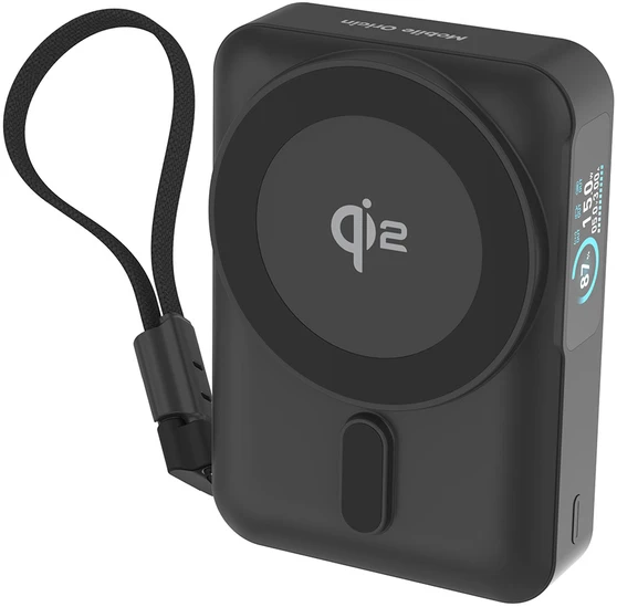 Nezatříděno Mobile Origin 10000 mAh Qi2 TFT Ekranas Semi-solid PowerBank PB19 – USB-C Cable Juodas