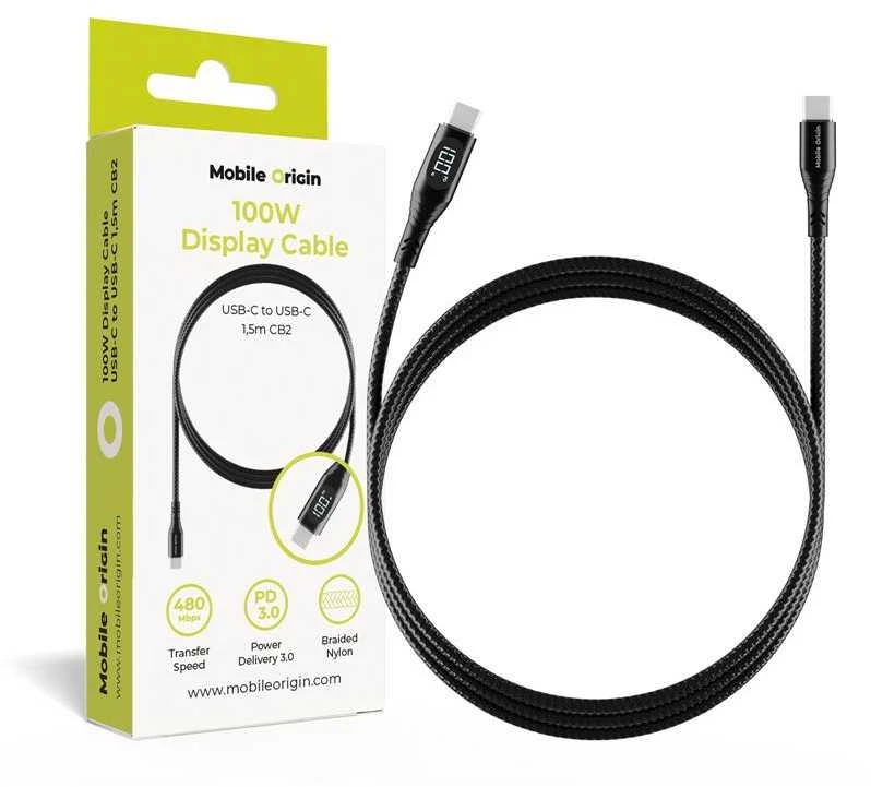 Mobile Origin 100W Ekrano USB-C į USB-C laidas 1,5m CB2