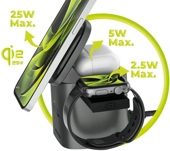 „Mobile Origin“ 100 W Qi2 25 W sulankstomas įkroviklis PW37, suderinamas su „MagSafe“