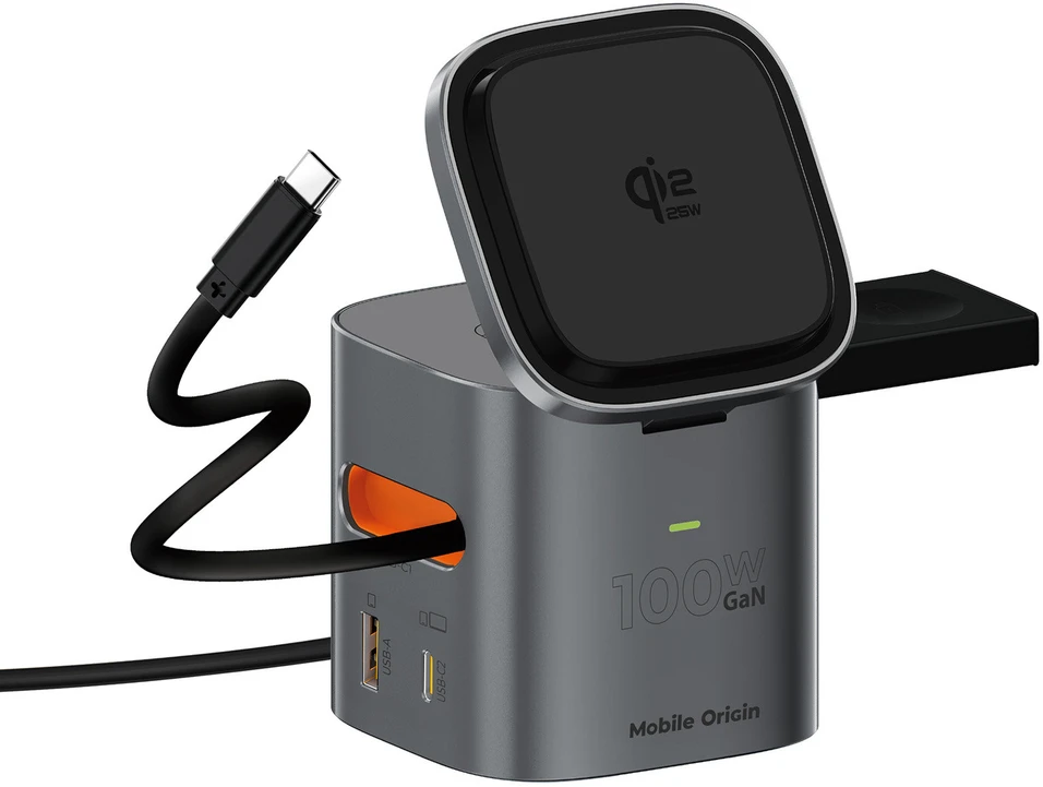 „Mobile Origin“ 100 W Qi2 25 W sulankstomas įkroviklis PW37, suderinamas su „MagSafe“