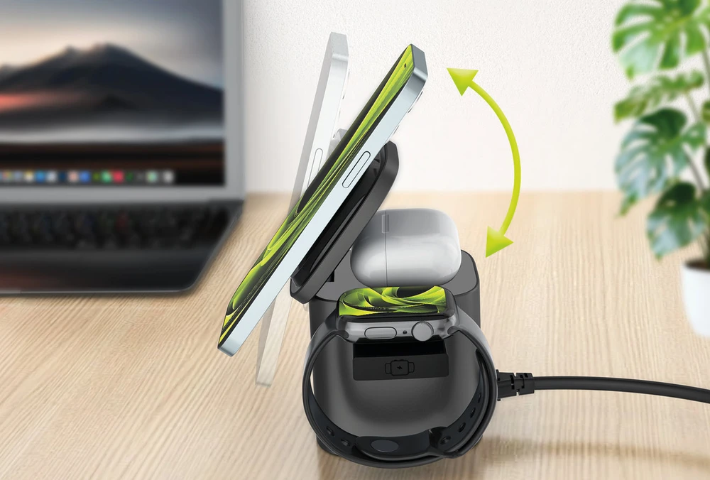 „Mobile Origin“ 100 W Qi2 25 W sulankstomas įkroviklis PW37, suderinamas su „MagSafe“