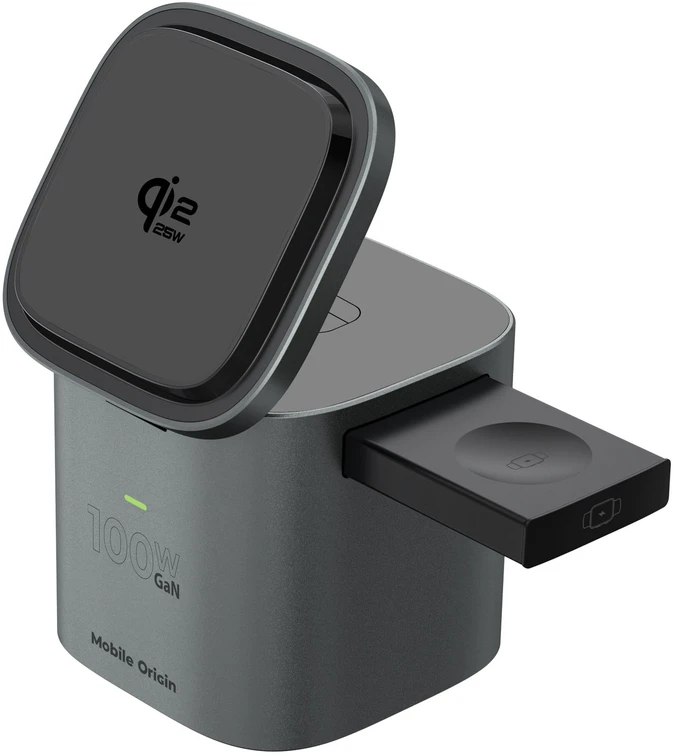 „Mobile Origin“ 100 W Qi2 25 W sulankstomas įkroviklis PW37, suderinamas su „MagSafe“