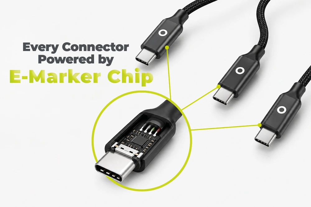 „Mobile Origin“ 140 W dvigubo įkrovimo USB-C laidas 1,2 m CB10