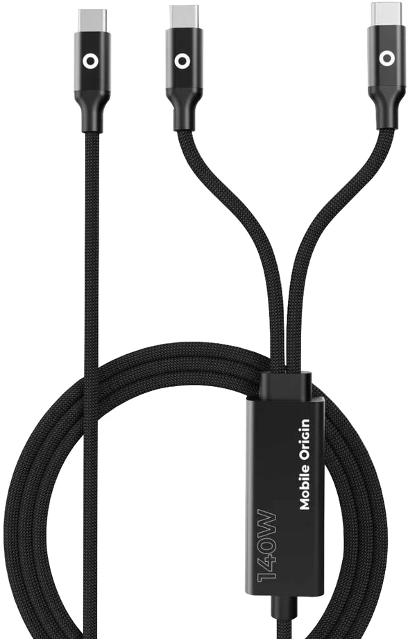 „Mobile Origin“ 140 W dvigubo įkrovimo USB-C laidas 1,2 m CB10