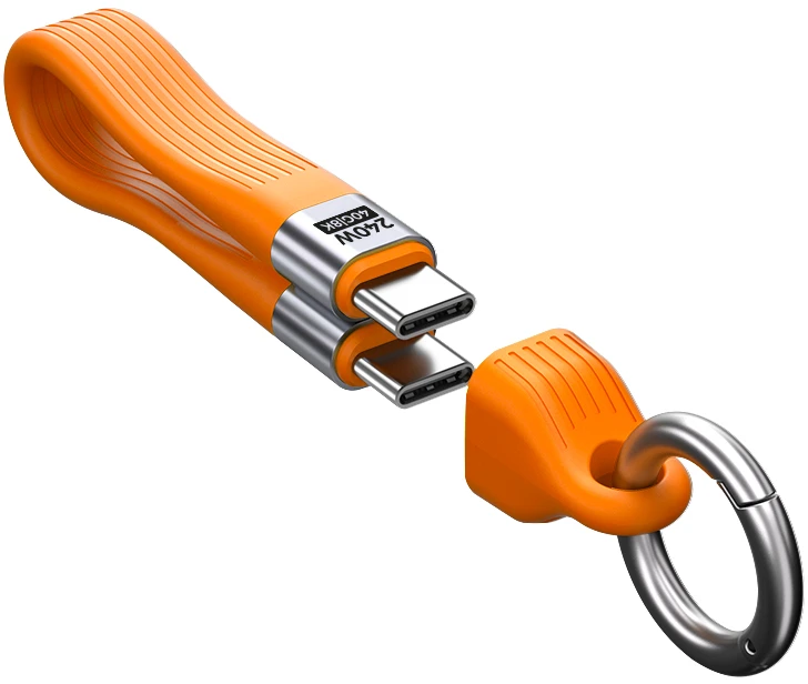 Mobile Origin 240W 40Gbps 8K USB-C Keychain Cable CB17 Oranžinis